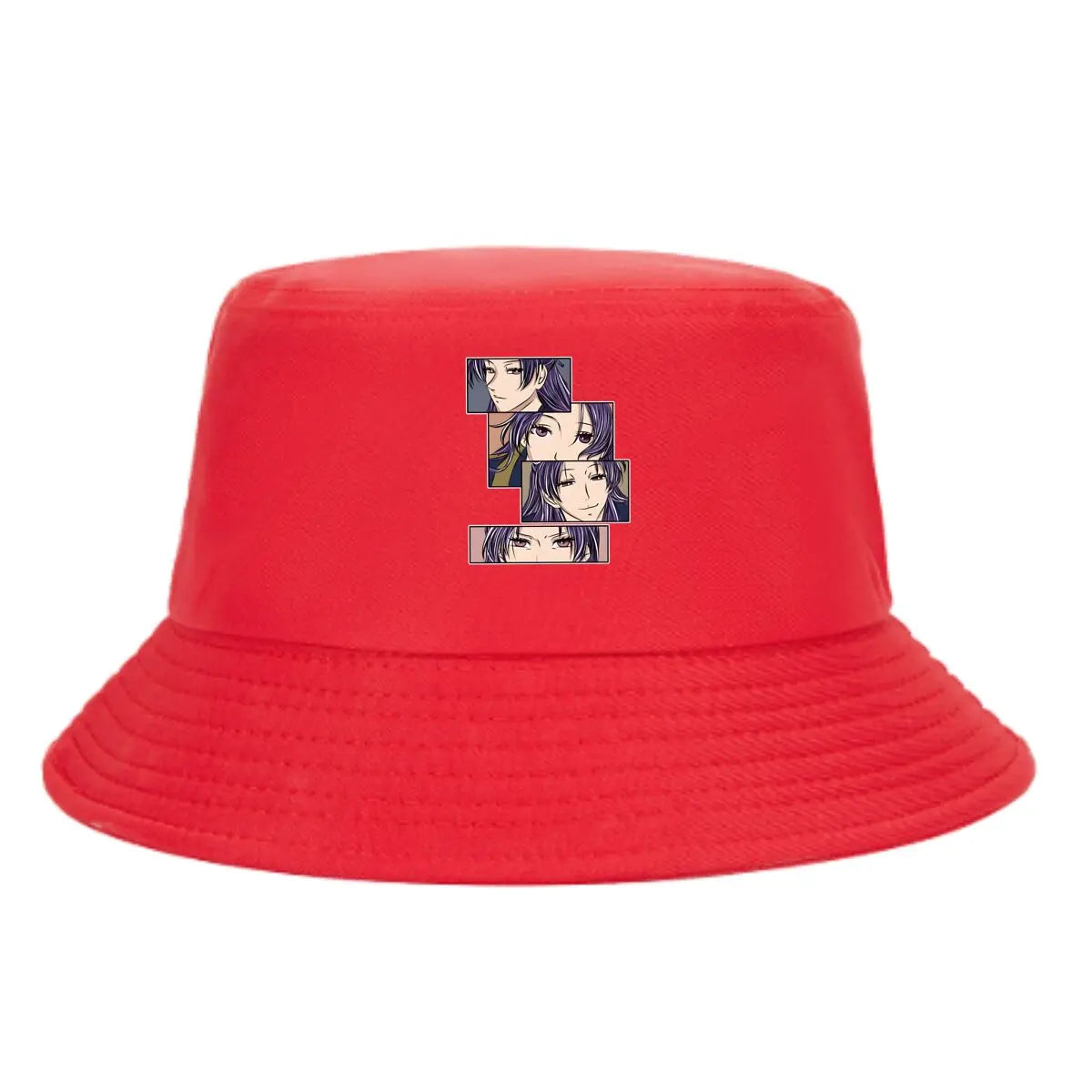 Anime Purple Haired Character Panel Bucket Hat