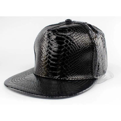 Shiny Crocodile Leather PU Hip Hop Snapback Cap