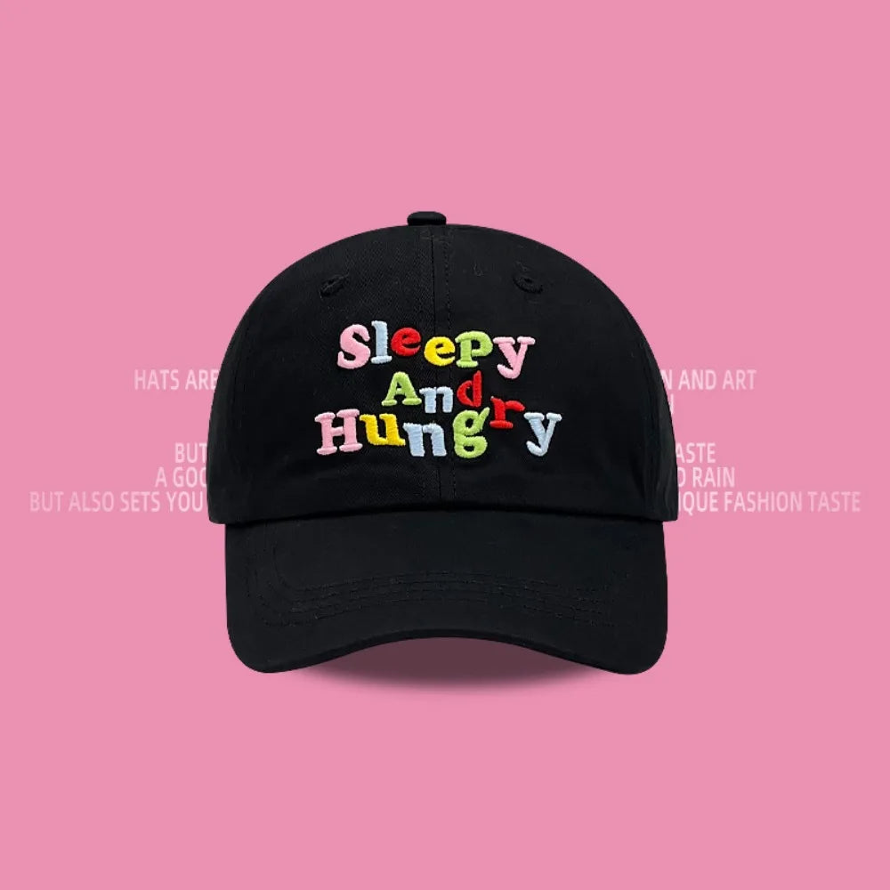 Hip Hop Sleepy and Hungry Embroidery Baseball Cap