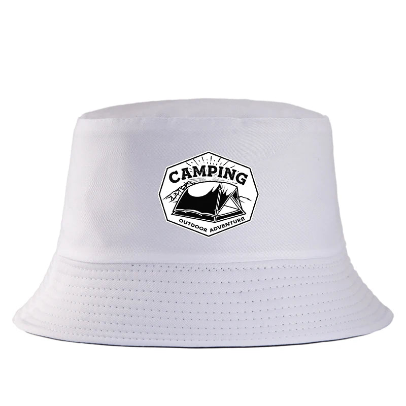 Camping Outdoor Adventure Print Reversible Hiking Bucket Hat