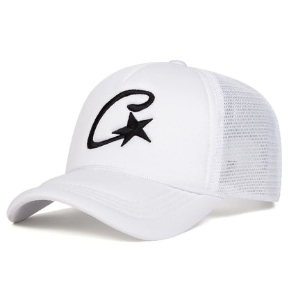 Unisex C Letter Pentagram Embroidery Baseball Net Caps