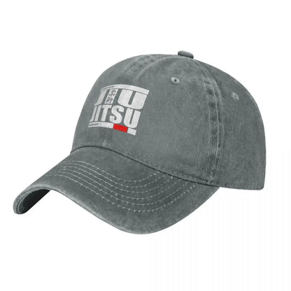 Jiu Jitsu Never Quit Denim Streetwear Baseball Cap