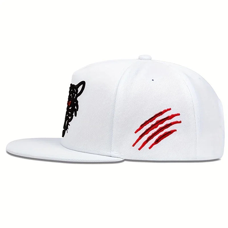 Tiger Embroidery Unisex Streetwear Snapback Cap
