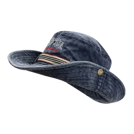 Men's Washed Cotton Wide Brim Bucket Hat