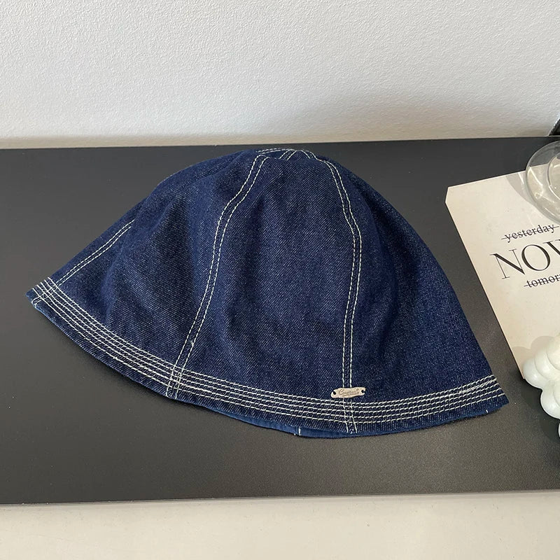 Japanese Retro Denim Summer Bucket Hat