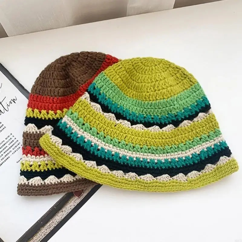 Crochet Wide Brim Anti UV Bucket Hat