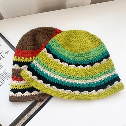 Crochet Wide Brim Anti UV Bucket Hat