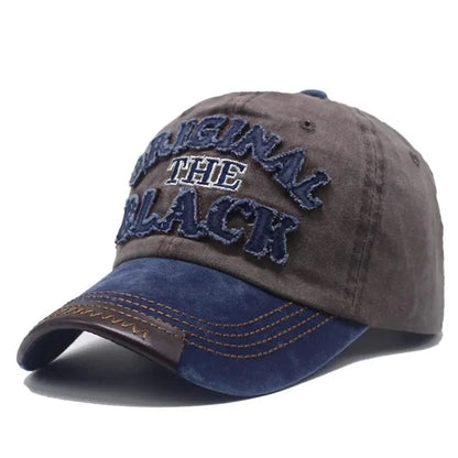 Unisex Vintage Washed Cotton Letter Embroidered Baseball Cap