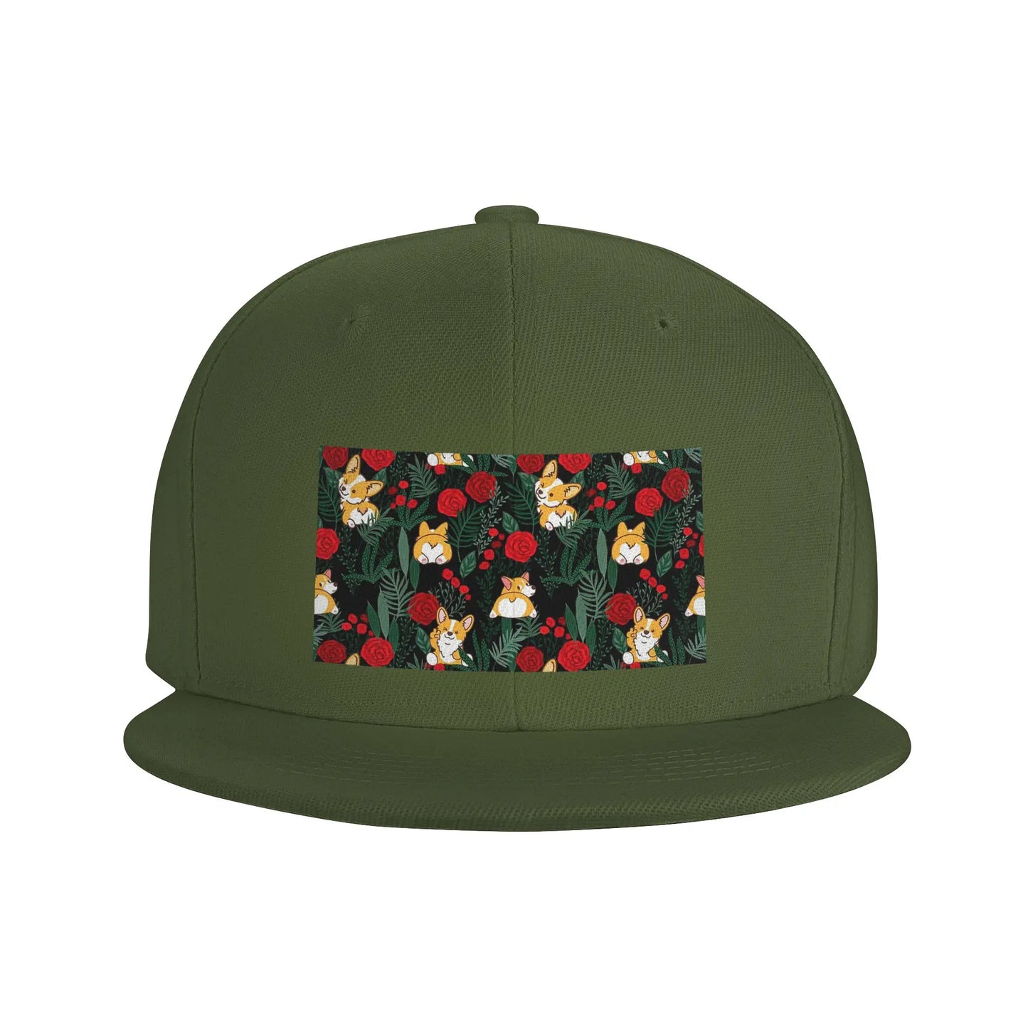 Corgi Dog Garden Scene Breathable Snapback Cap