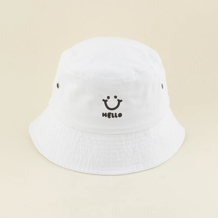 Kids Smiling Face Cotton Summer Bucket Hat