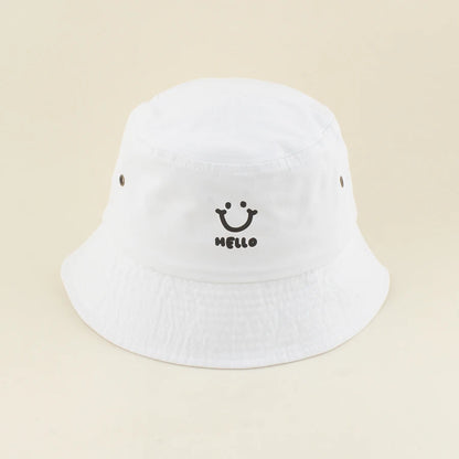 Kids Smiling Face Cotton Summer Bucket Hat