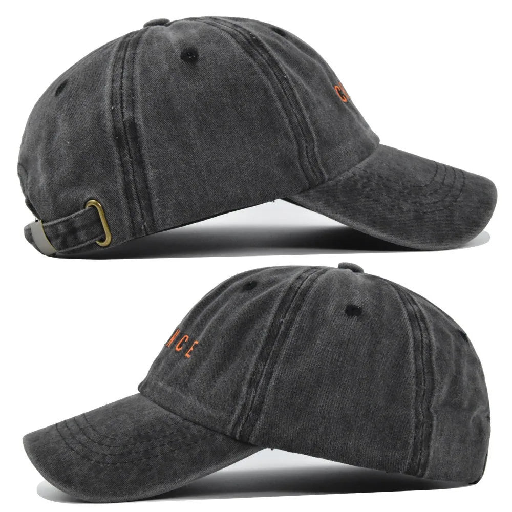 Vintage Washed Cotton Letter Sunshade Baseball Cap