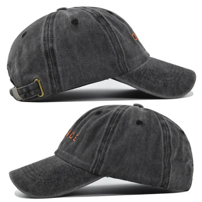 Vintage Washed Cotton Letter Sunshade Baseball Cap