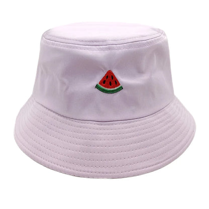 Watermelon Embroidered Foldable Summer Bucket Hat