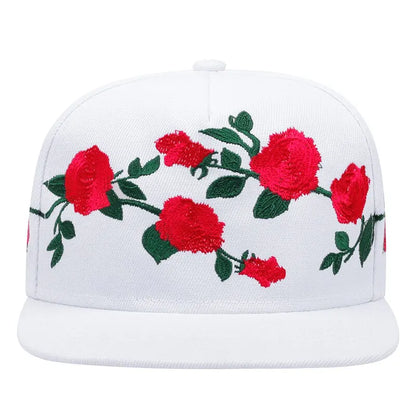 Rose Embroidered Hip Hop Baseball Hat