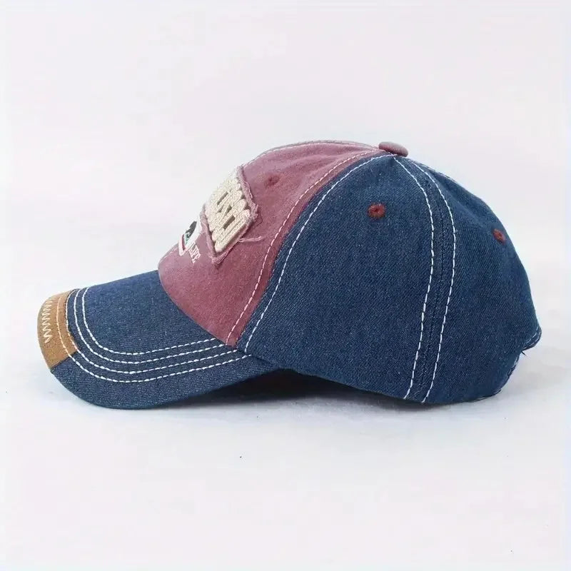Trendy Distressed Cotton Embroidered Adjustable Baseball Cap