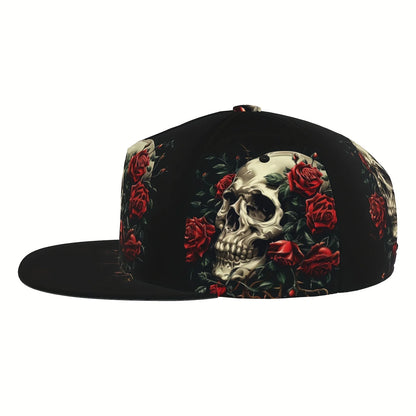 Gothic Rose Skull Hip Hop Snapback Cap