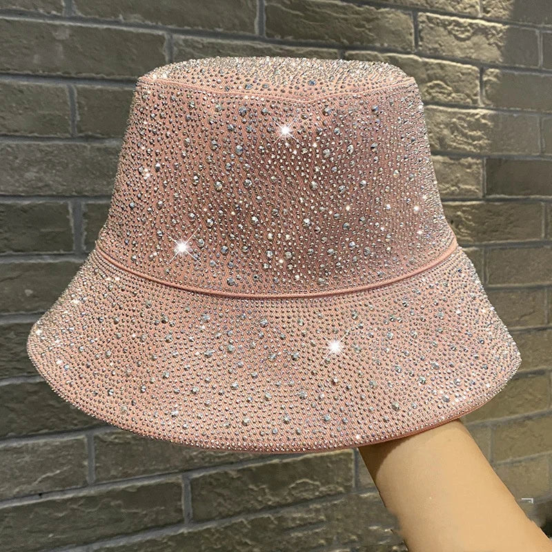 Rhinestone Star Flat Top Bucket Hat