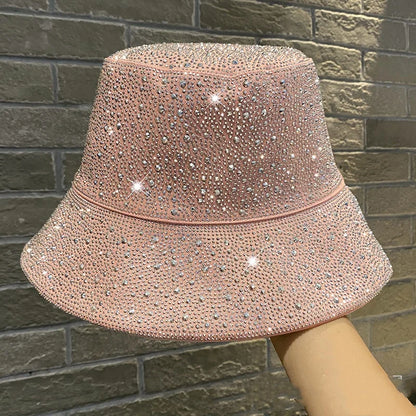 Rhinestone Star Flat Top Bucket Hat