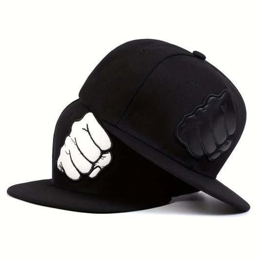 Unisex Fist Leather Label Embroidered Baseball Cap