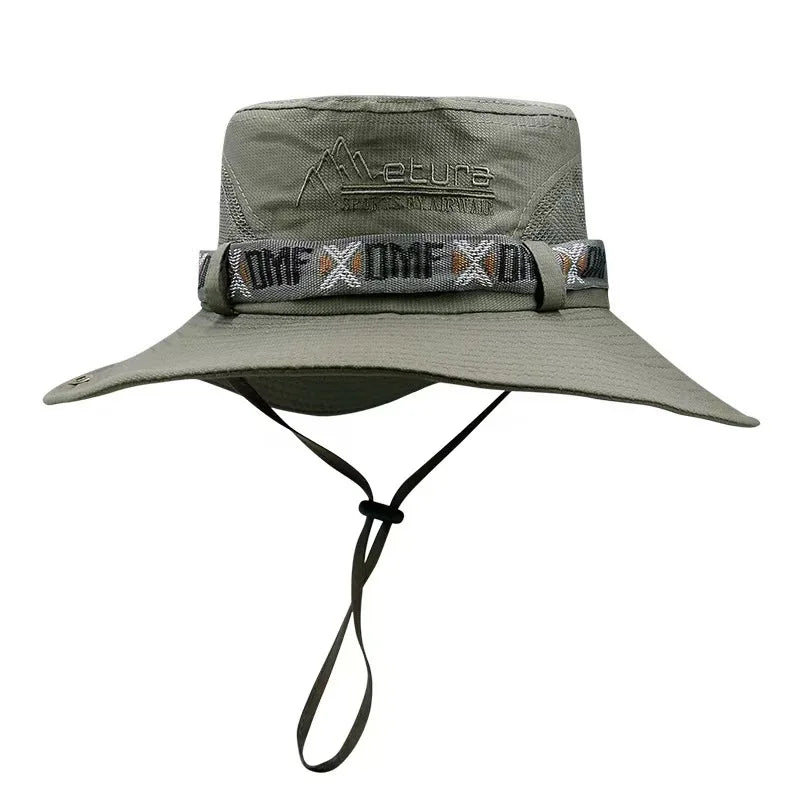 Outdoor UV Protection Wide Brim Bucket Hat Men