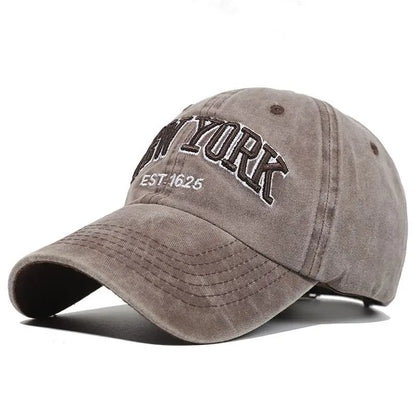 New York Embroidered Washed Snapback Baseball Cap