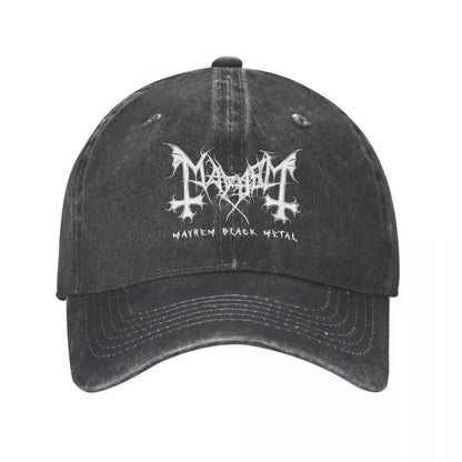 Mayhem Black Metal Denim Baseball Cap