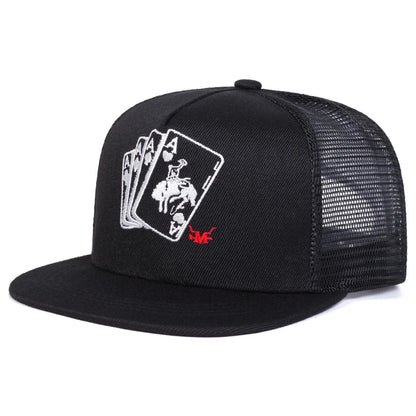 Poker Ace Embroidered Snapback Cap