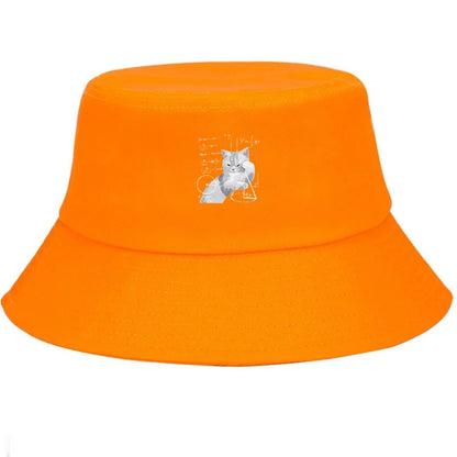 Contemplative Kitten Wide Brim Breathable Beach Bucket Hat