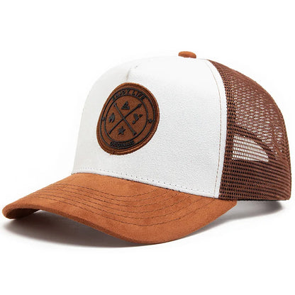 Breathable Mesh Letter Icon Unisex Snapback Cap
