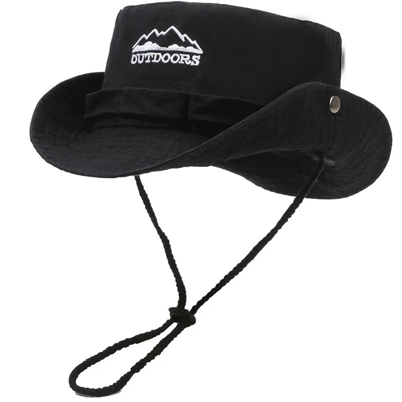 Wide Brim Letter Print Fisherman Bucket Hat