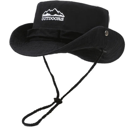 Wide Brim Letter Print Fisherman Bucket Hat