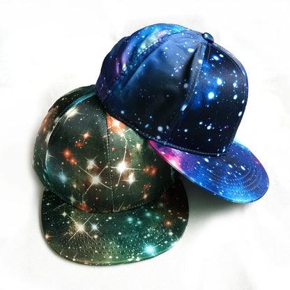 Women Men Galaxy Print Star Hip Hop Cap