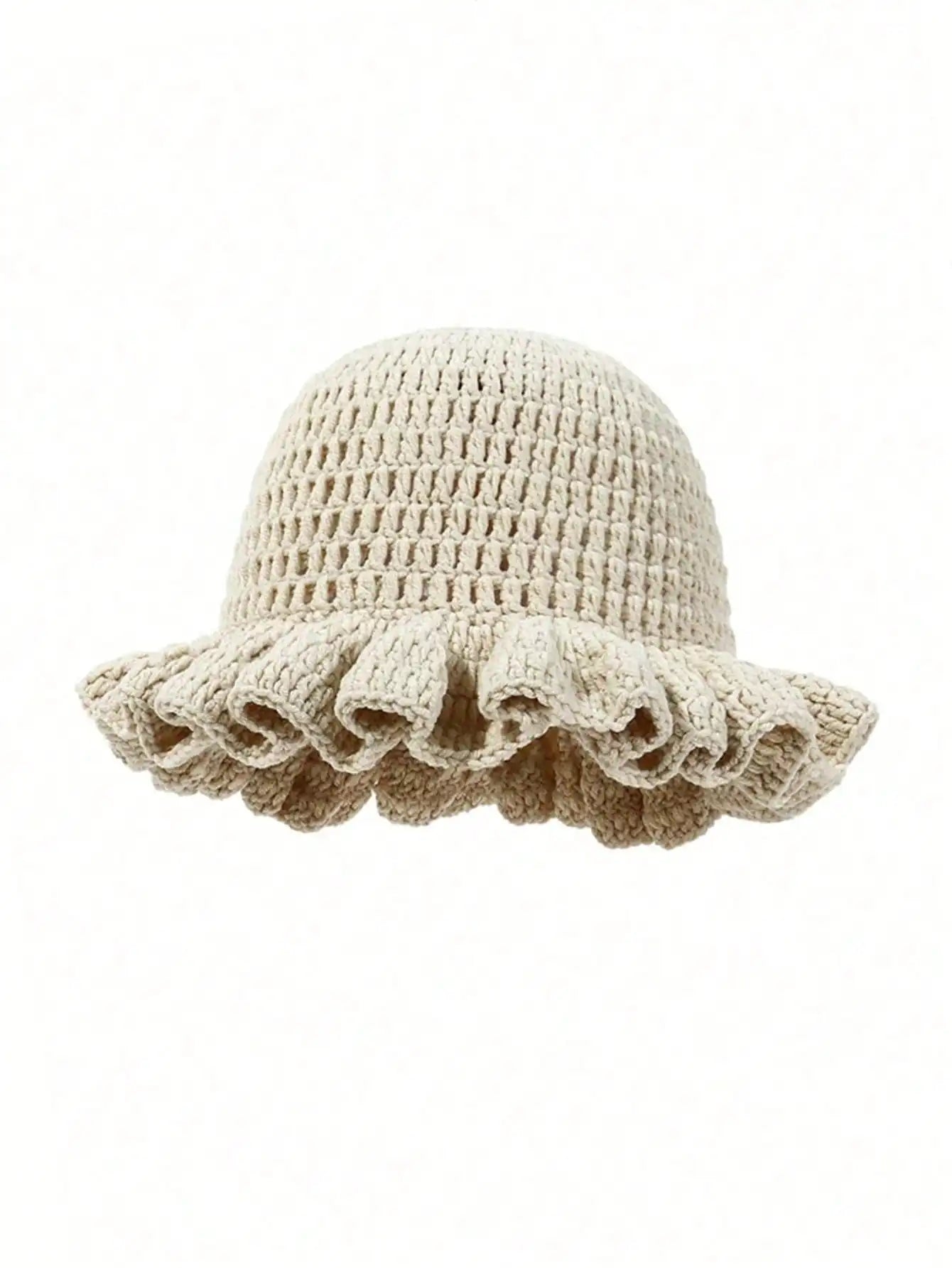 Handmade Crocheted Ruffled Bamboo Fisherman Bucket Hat