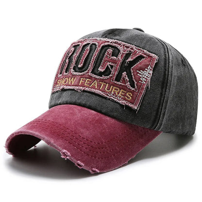 Korean Washed Letter Shabby Denim Baseball Cap