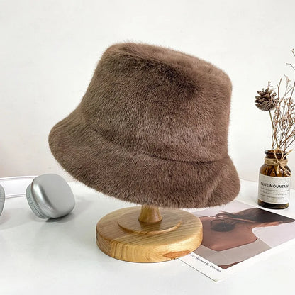Fluffy Fur Warm Bucket Hat