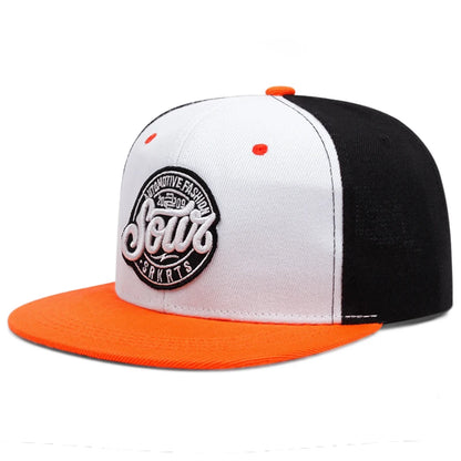 SOWT Circular Logo Color Block Streetwear Flat Brim Hip Hop Cap Unisex