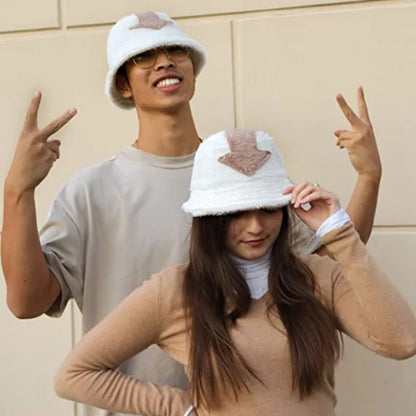 Appa Lamb Wool Winter Faux Fur Printed Bucket Hat