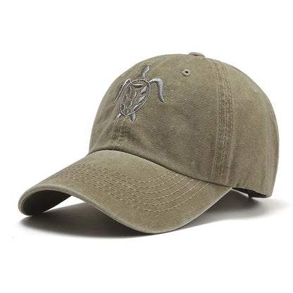 Turtle Embroidery Baseball Cap Unisex