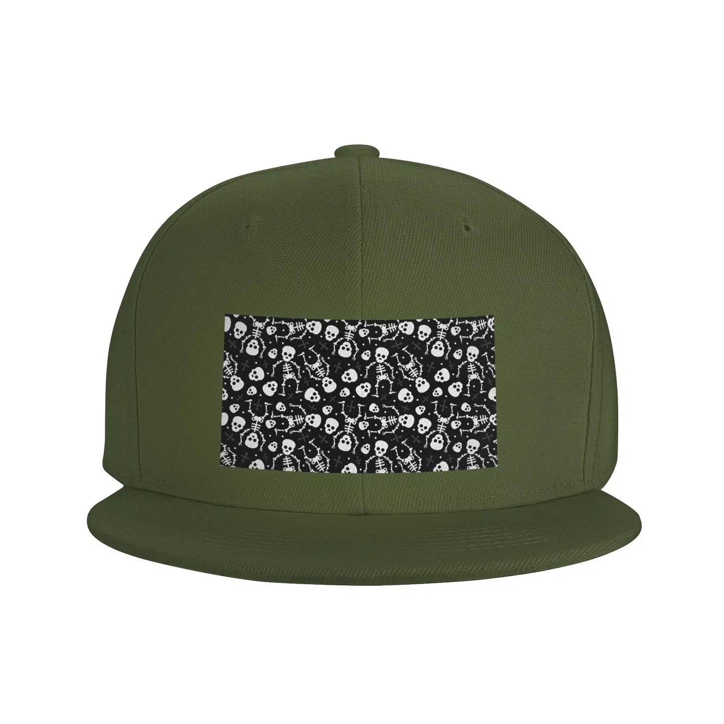Gothic Skull Floral Rose Thorn Snapback Cap