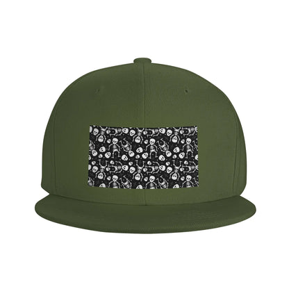 Gothic Skull Floral Rose Thorn Snapback Cap