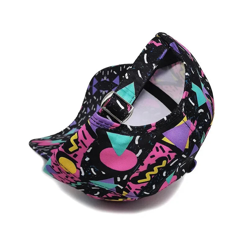 Spring Polyester Graffiti Print Adjustable Unisex Baseball Cap