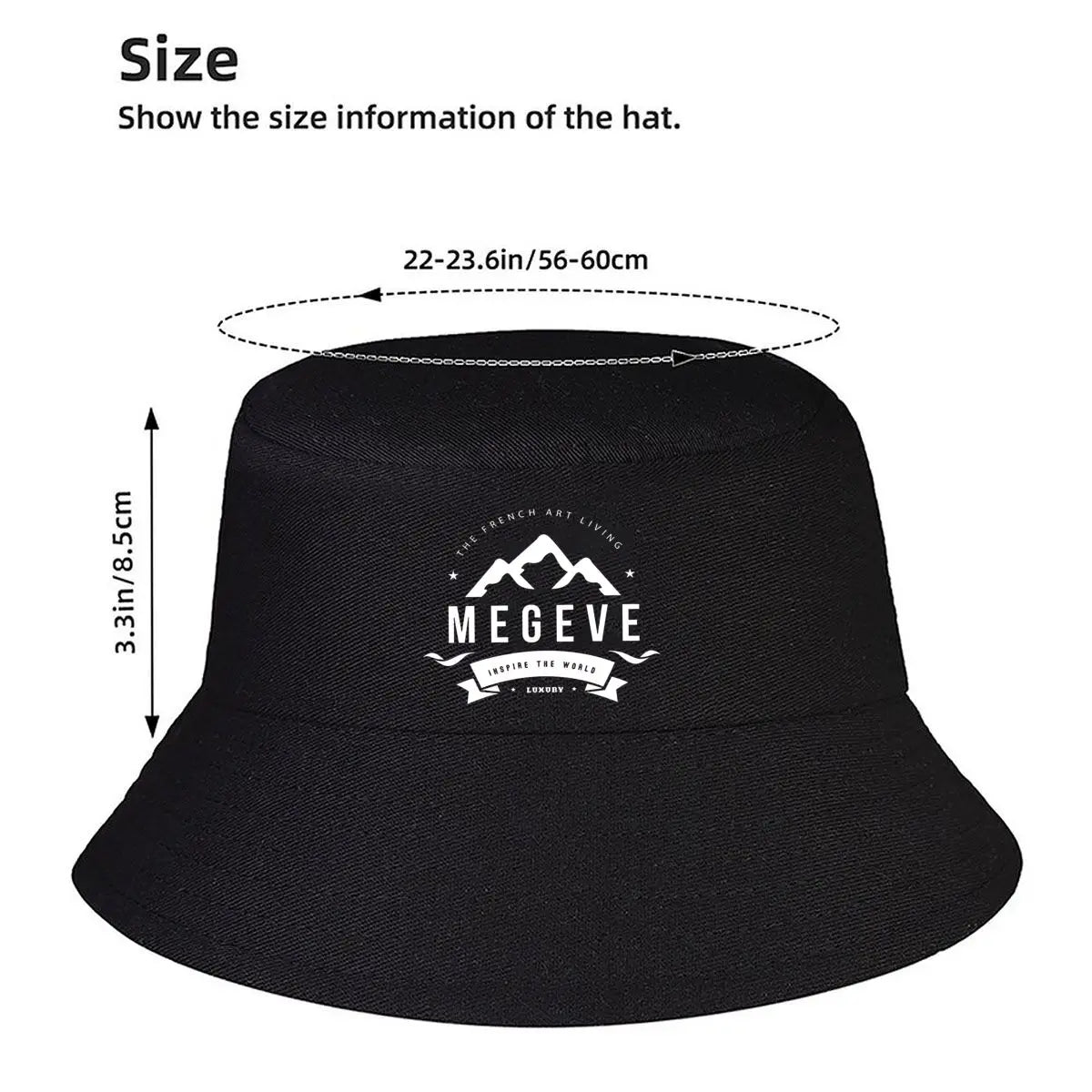 Megeve French Art Of Living Luxury Text Bucket Hat