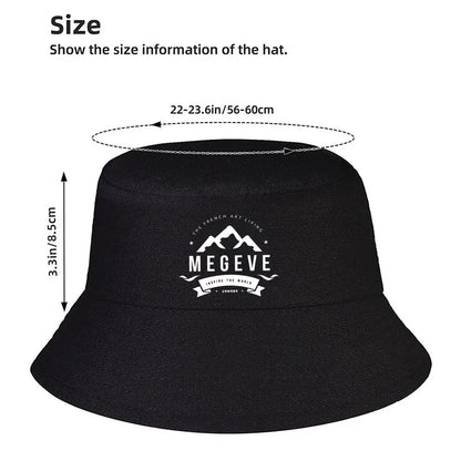 Megeve French Art Of Living Luxury Text Bucket Hat
