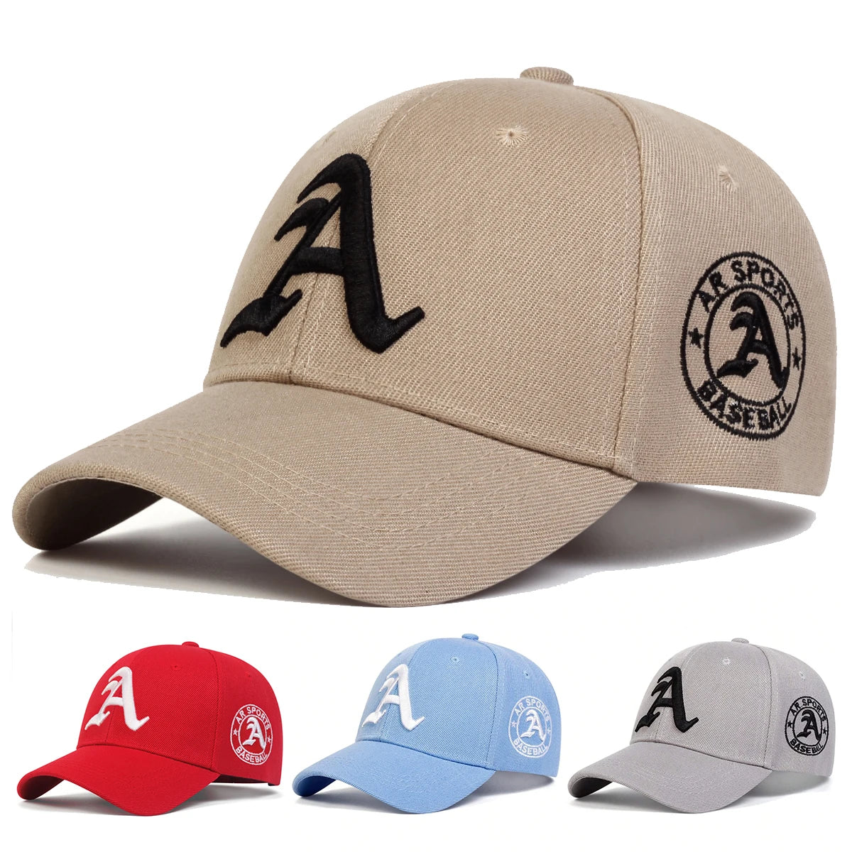 Unisex Gothic Letter A Embroidery Baseball Caps