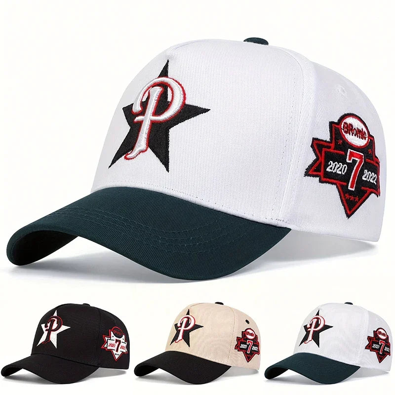 Unisex P Letter Embroidery Casual Outdoor Baseball Cap
