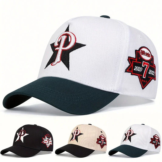 Unisex P Letter Embroidery Casual Outdoor Baseball Cap