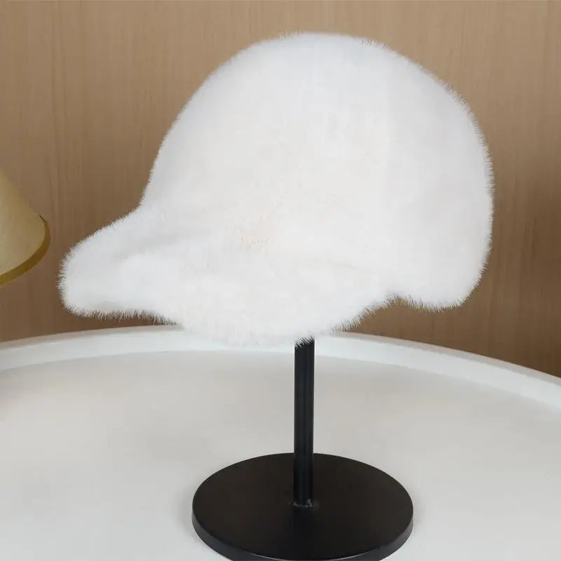 Luxury Fluffy Faux Fur Winter Baseball Cap