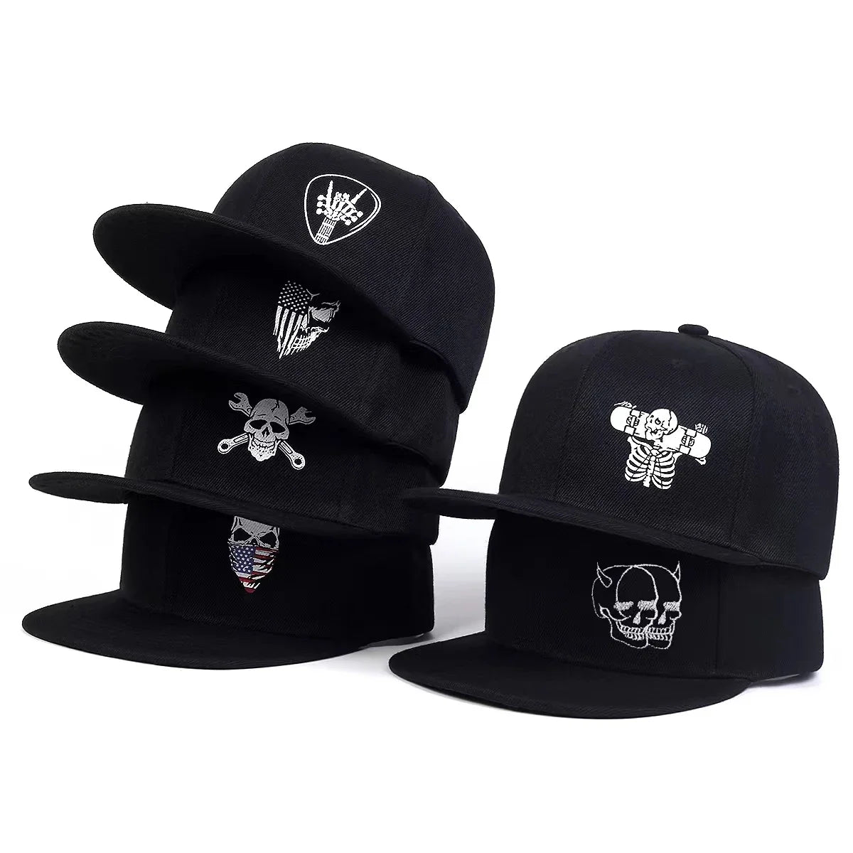 Unisex Ghost Head Skull Printed Hip-hop Hats