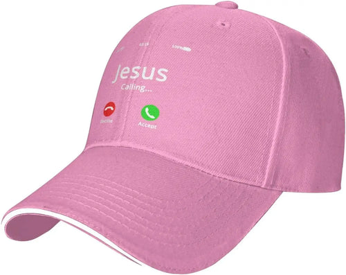 Jesus Is Calling Graphic Pink Baseball Cap